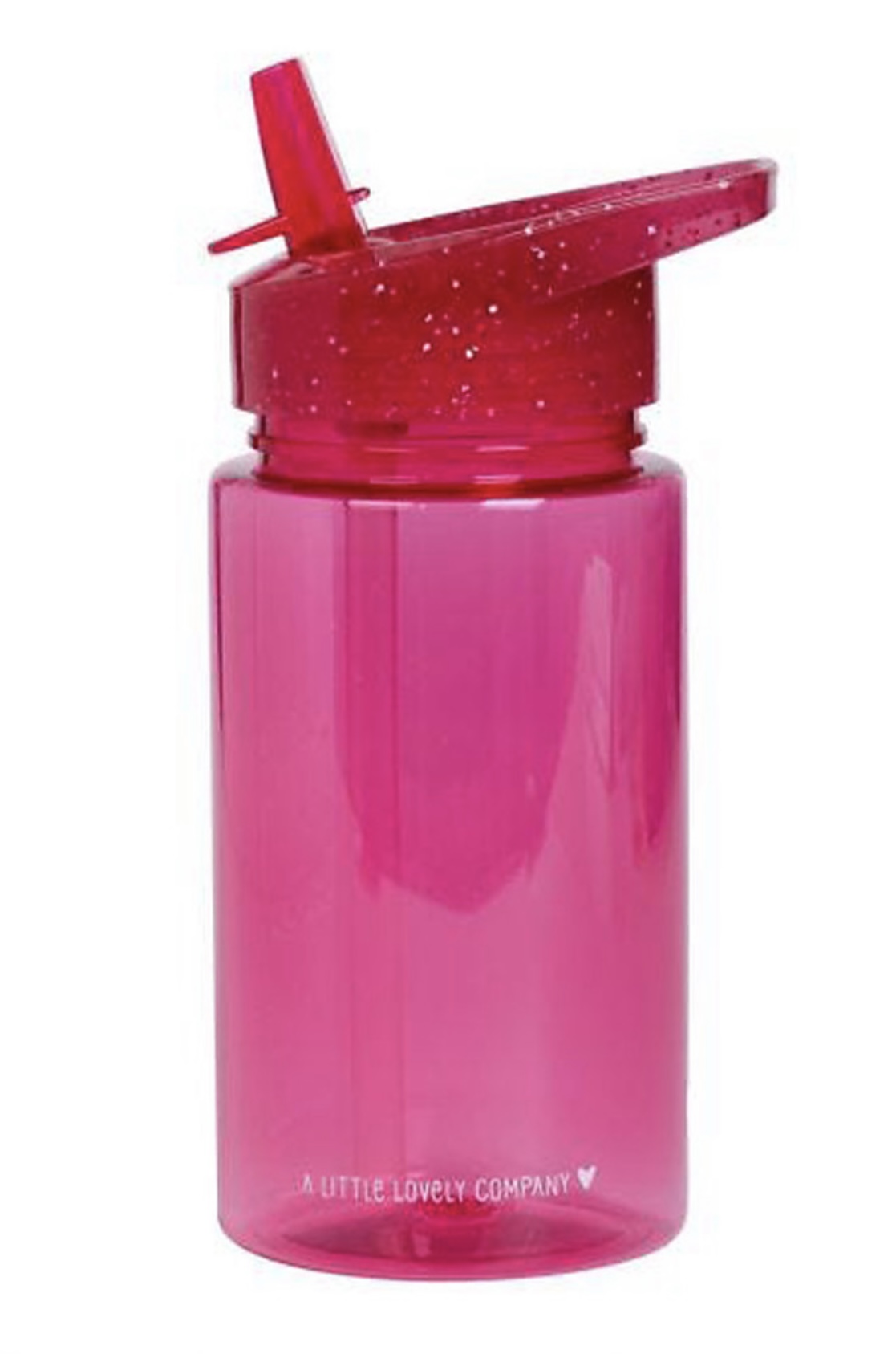 Borraccia con cannuccia, 450 ml, glitter rosa- A Little Lovely Company -  Praticantemamma Store